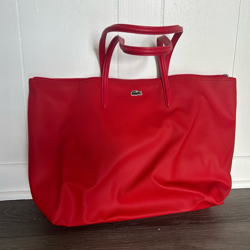 Lacoste red tote bag